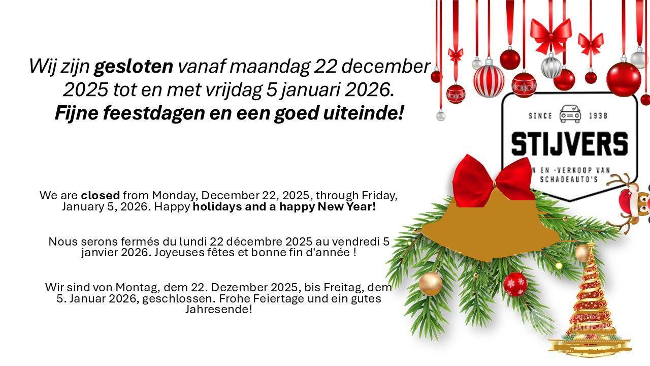 AC  Wij zijn gesloten vanaf maandag 22 december 2025 tot en met vrijdag 5 januari 2026.Fijne feestdagen en een goed uiteinde!